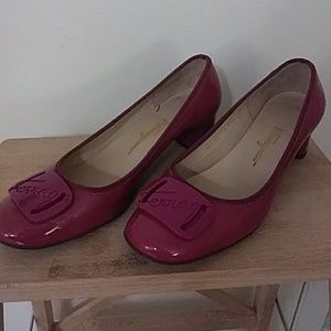 Ferragamo Pink Patent Leather Size US 8.5
